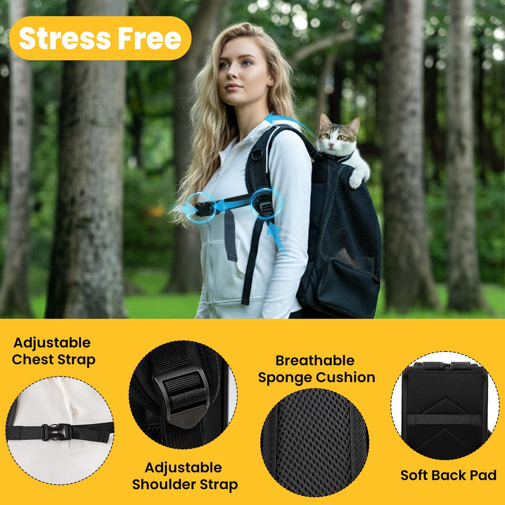 Conlun backpack with anti-escape clips for pet security