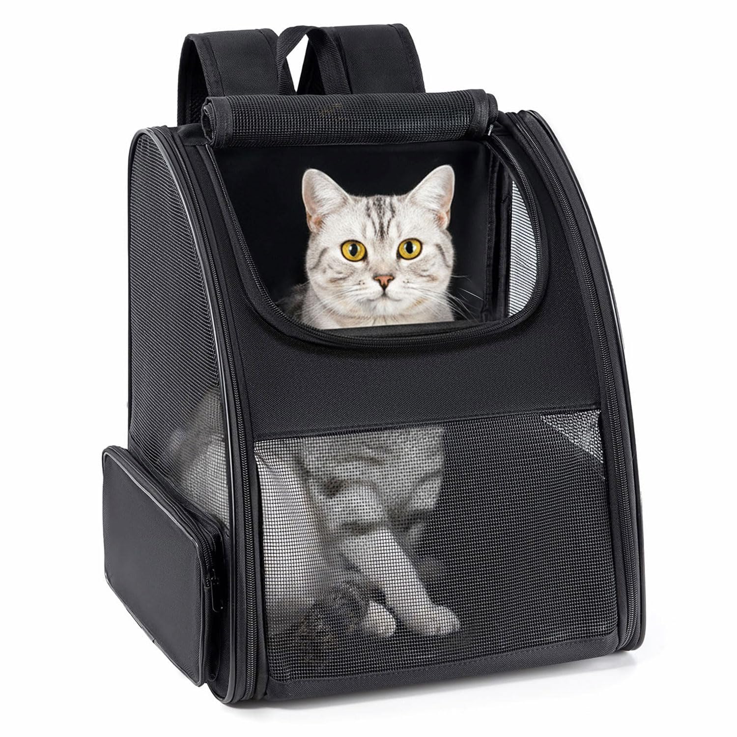 Conlun cat backpack with three mesh panels for airflow