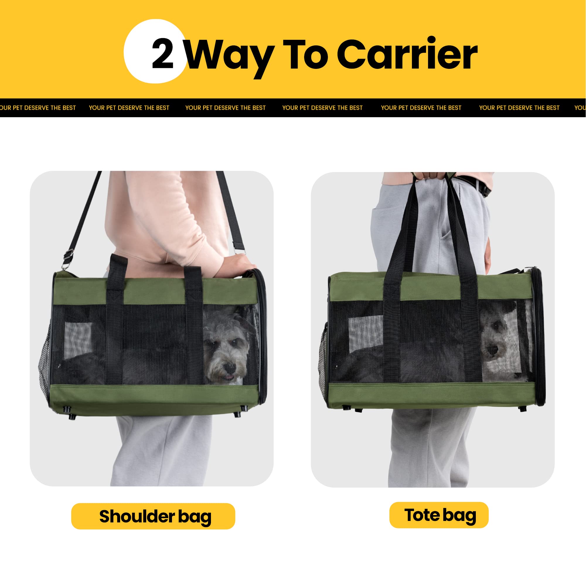 Conlun Cat Carrier durable-polyester-frame: sturdy travel structure.