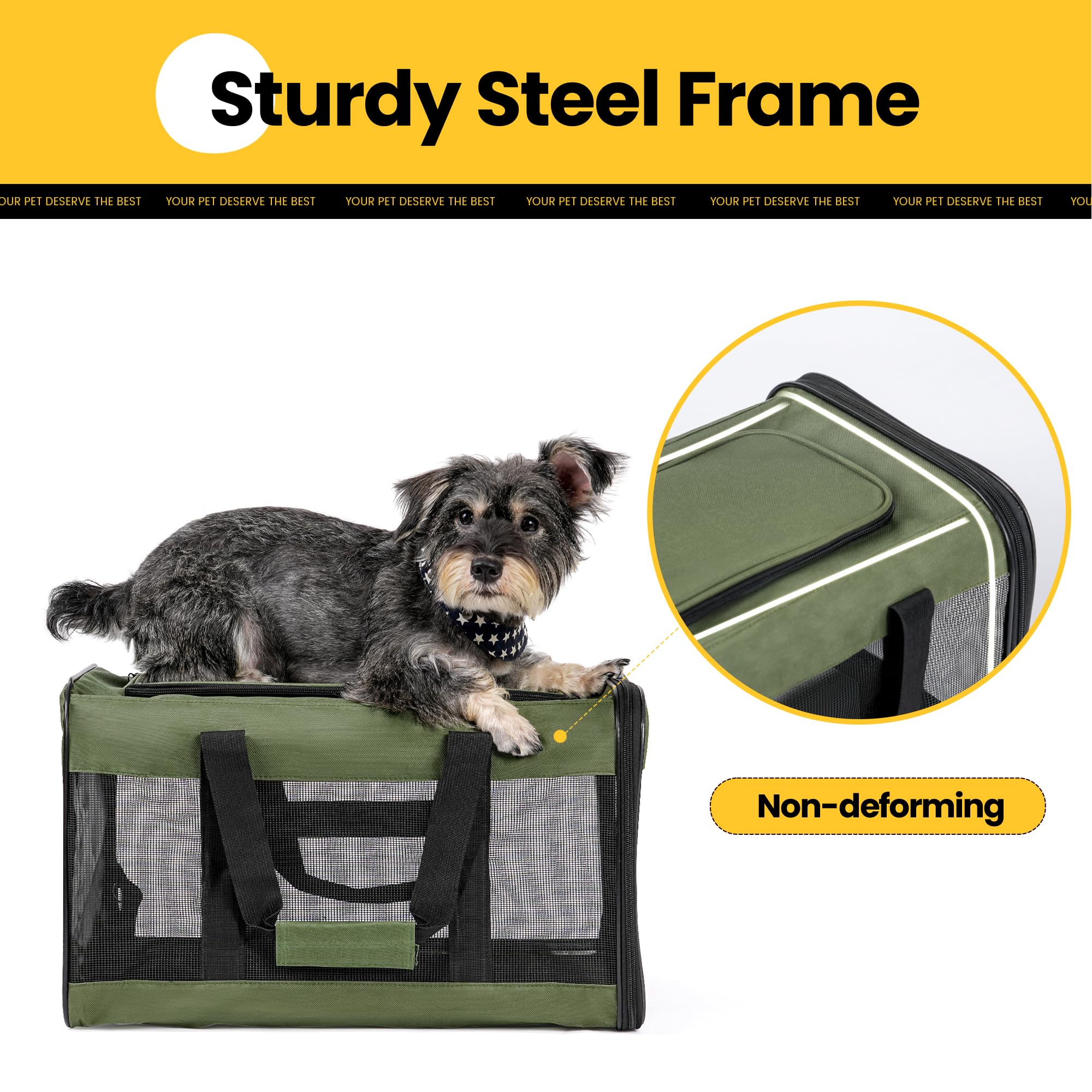 Conlun Cat Carrier external-storage-pockets: carry treats and leashes.