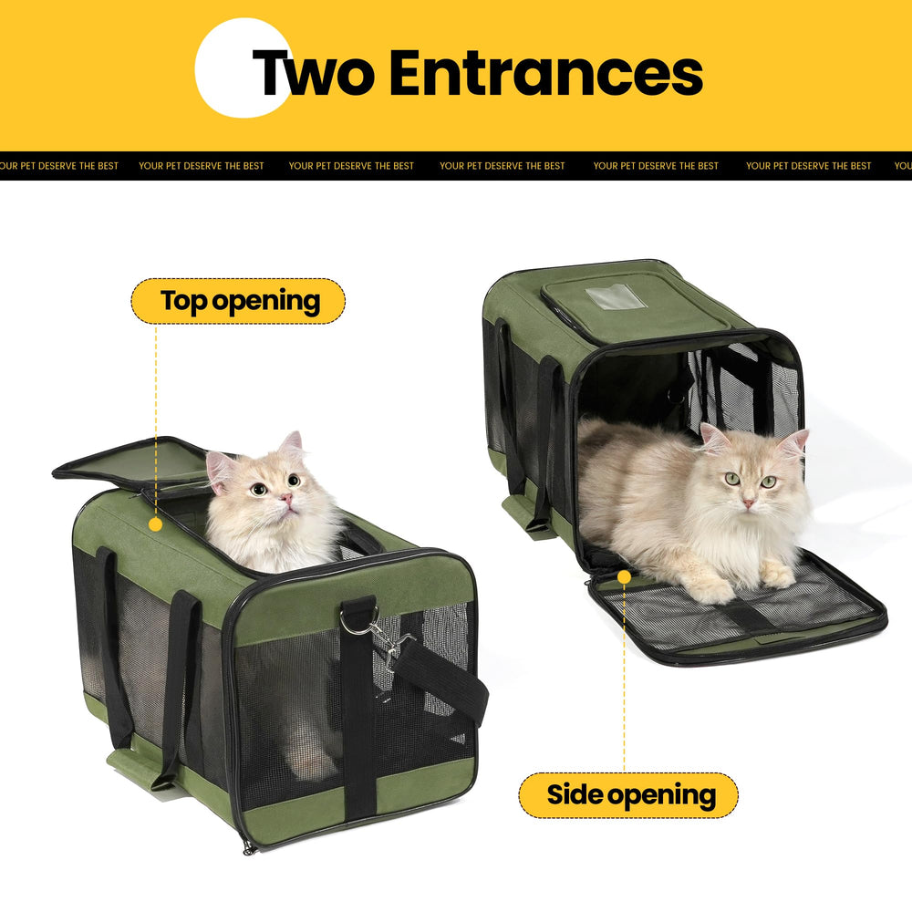 Conlun Cat Carrier open-top: easy access during checks.