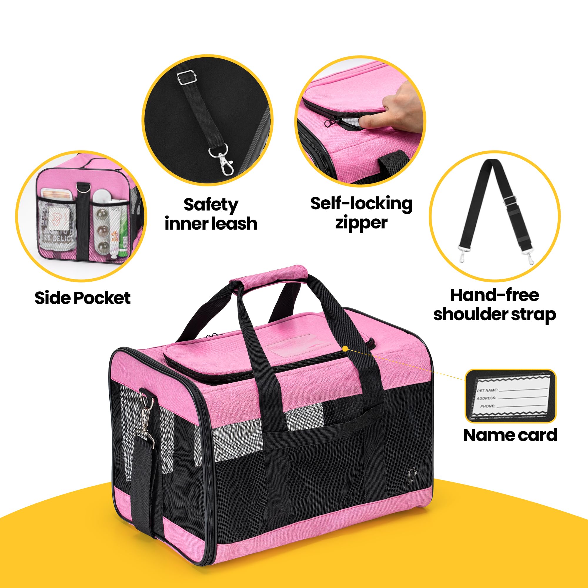 Conlun external pocket for leashes and essentials.