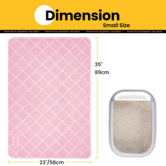 Conlun cat litter mat on floor shows generous 35x23 inch coverage.