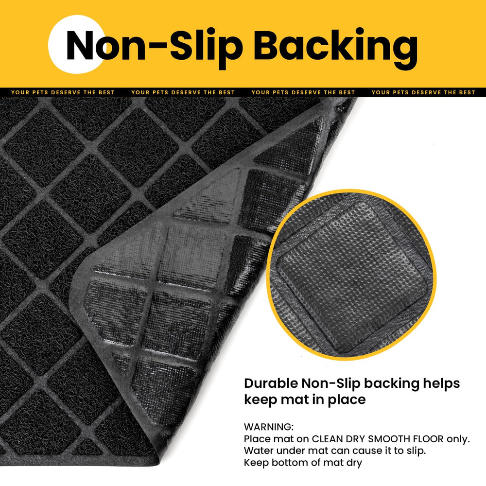 Conlun cat litter mat easy-clean action shown with vacuuming.