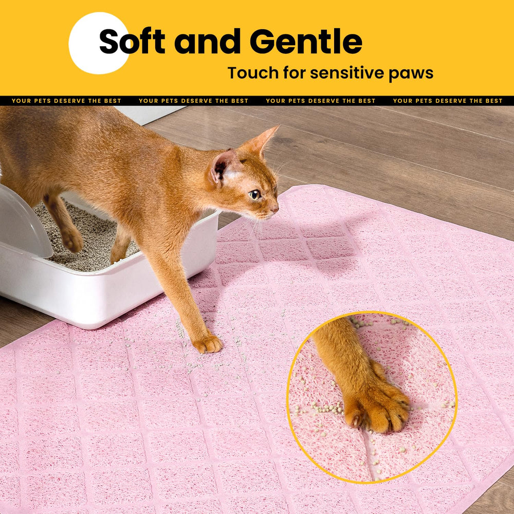 Conlun cat litter mat easy clean design can be rinsed or vacuumed.