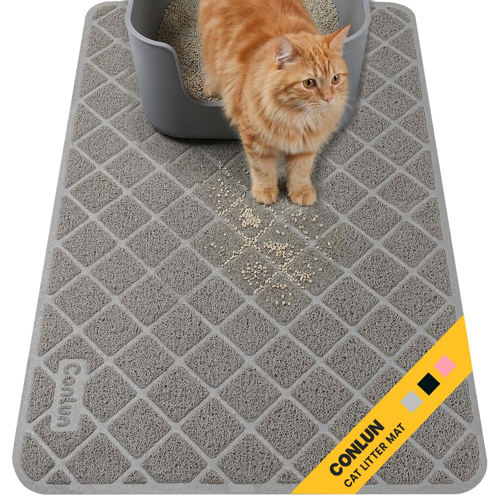 Conlun Cat Litter Mat with grid mesh trap design catches loose litter.