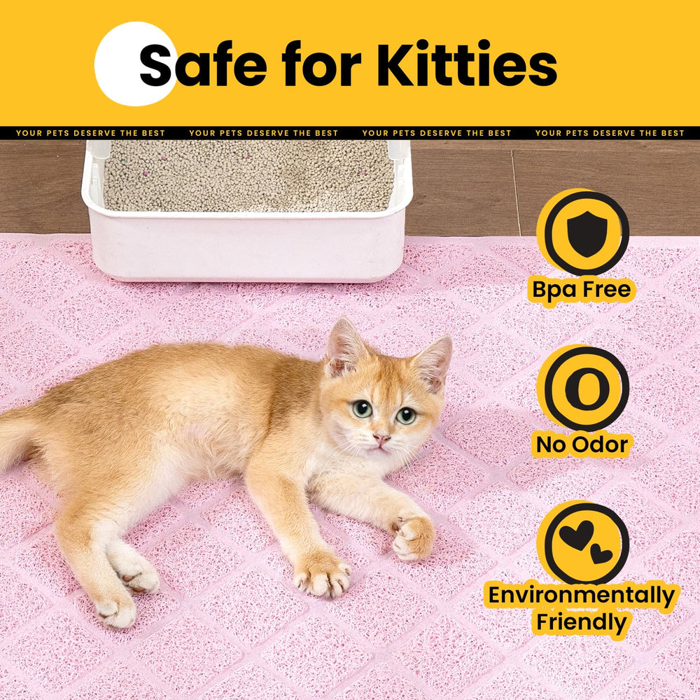 Conlun cat litter mat large 35x23 inch coverage helps contain mess.