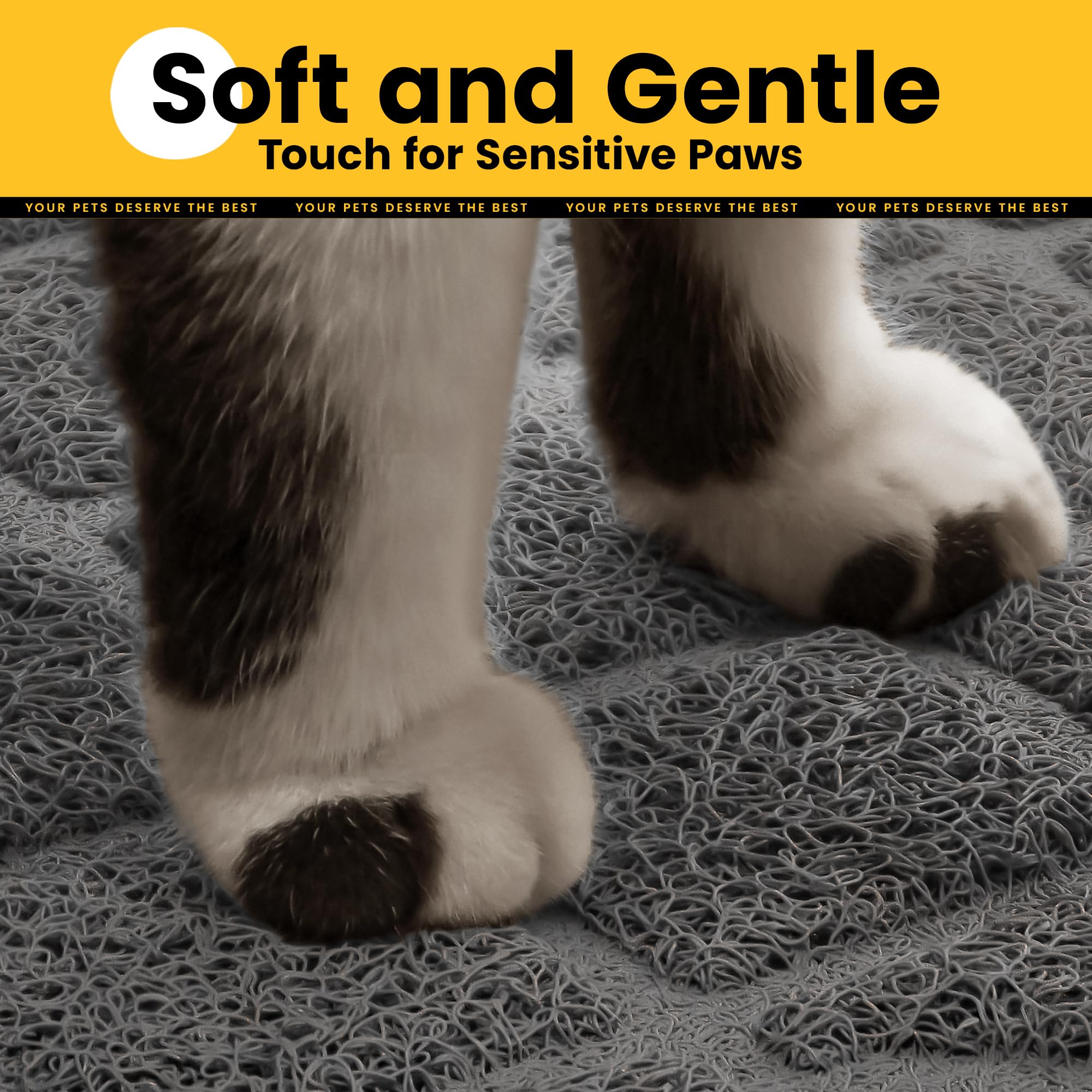Conlun Cat Litter Mat keeps litter on mat for cleaner floors.