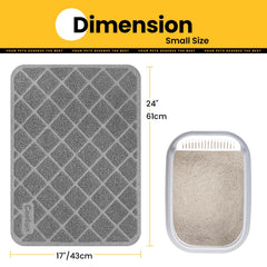 Conlun litter mat showing non-slip backing staying in place during use.