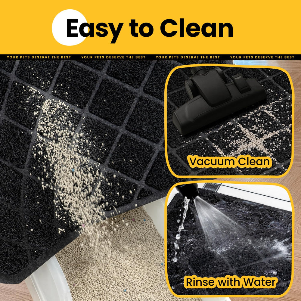 Conlun cat litter mat non-slip backing keeps mat in place.