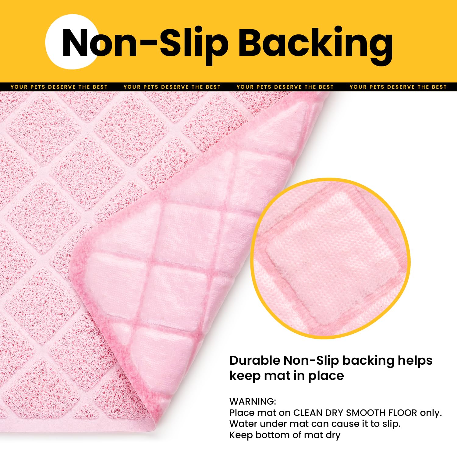 Conlun cat litter mat paw dirt capture reduces tracking around the box.