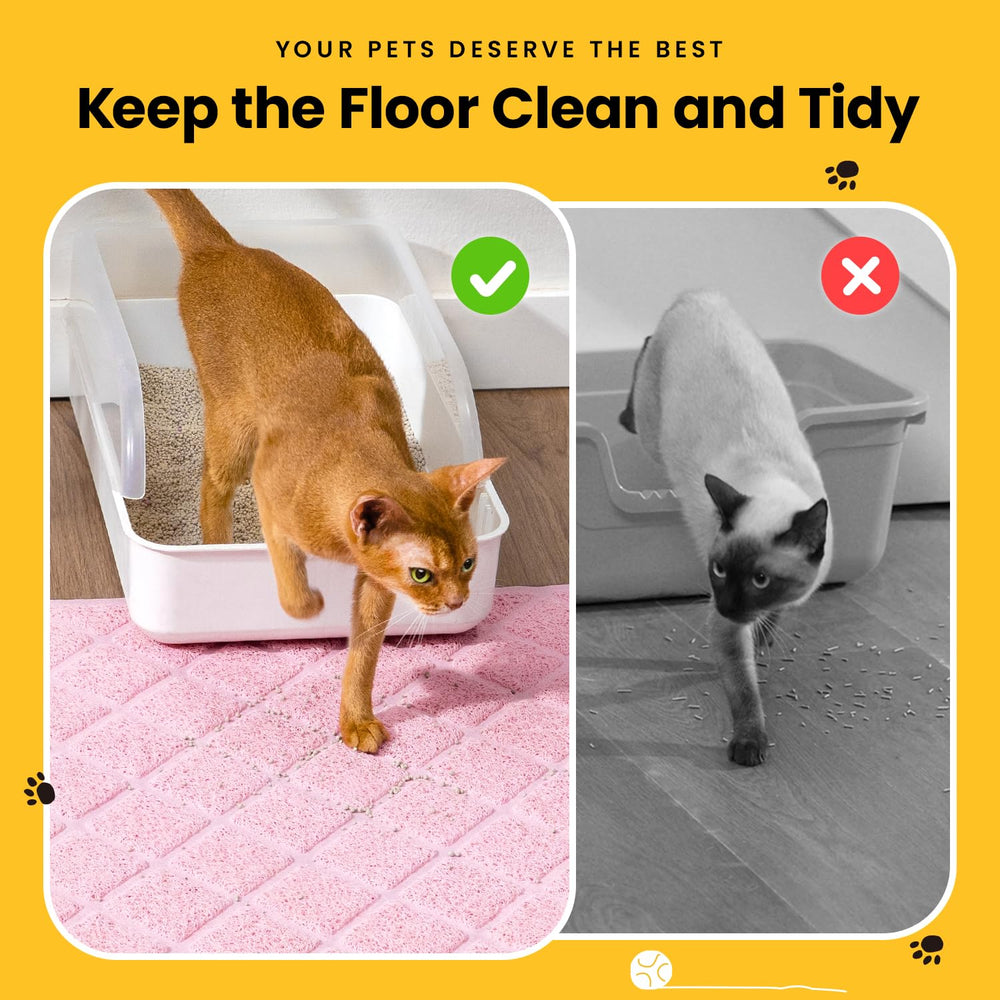 Conlun cat litter mat soft PVC texture gentle on cat paws and comfortable.