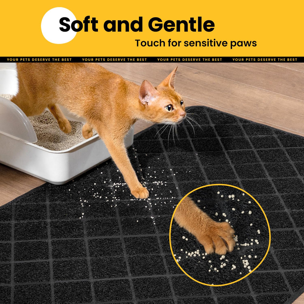 Conlun cat litter mat waterproof backing for quick cleaning and dry floors.