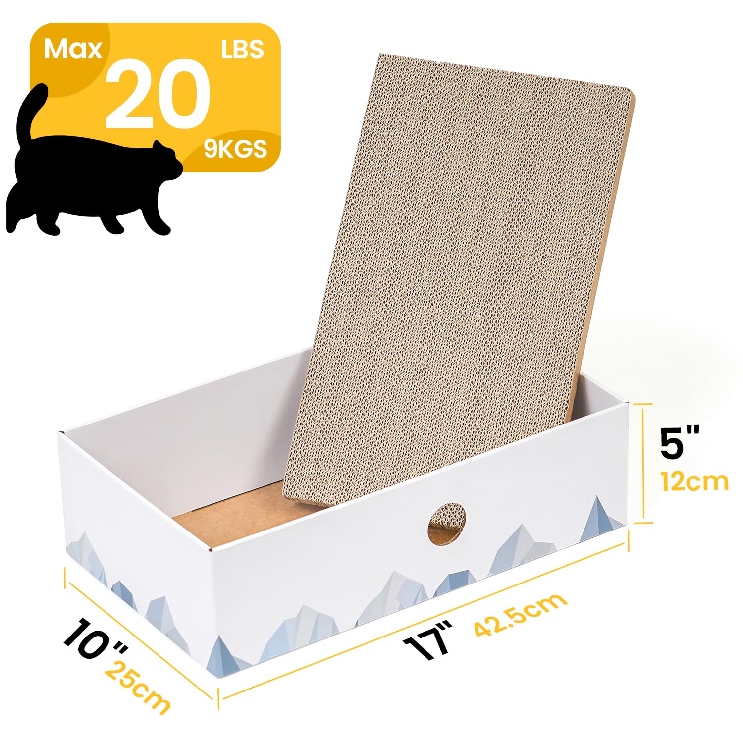 Conlun checkered-design scratcher blends with home decor while entertaining cats.