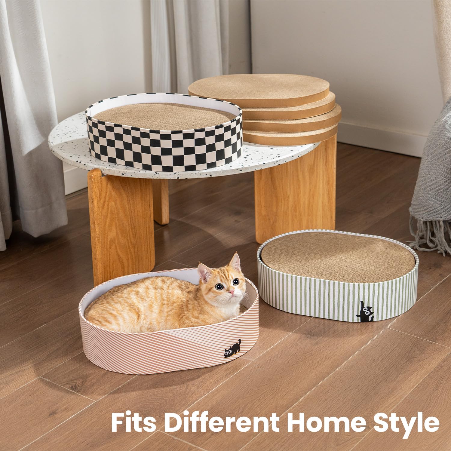 Conlun cat scratcher box gift-ready design blends with home decor.