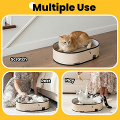 Conlun cat scratcher box indoors doubles as a cozy bed and lounger