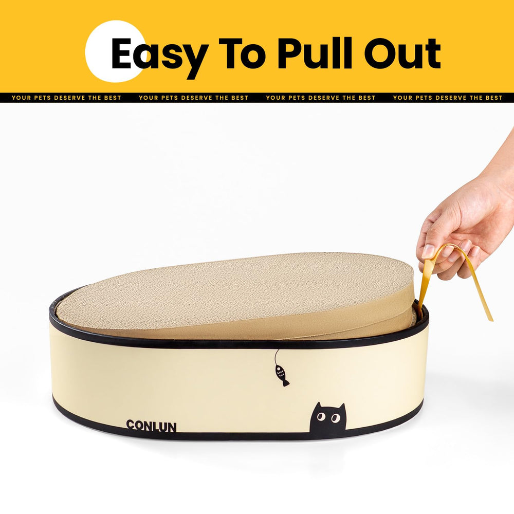 Conlun cat scratcher box supports multi-cat homes with multiple surfaces