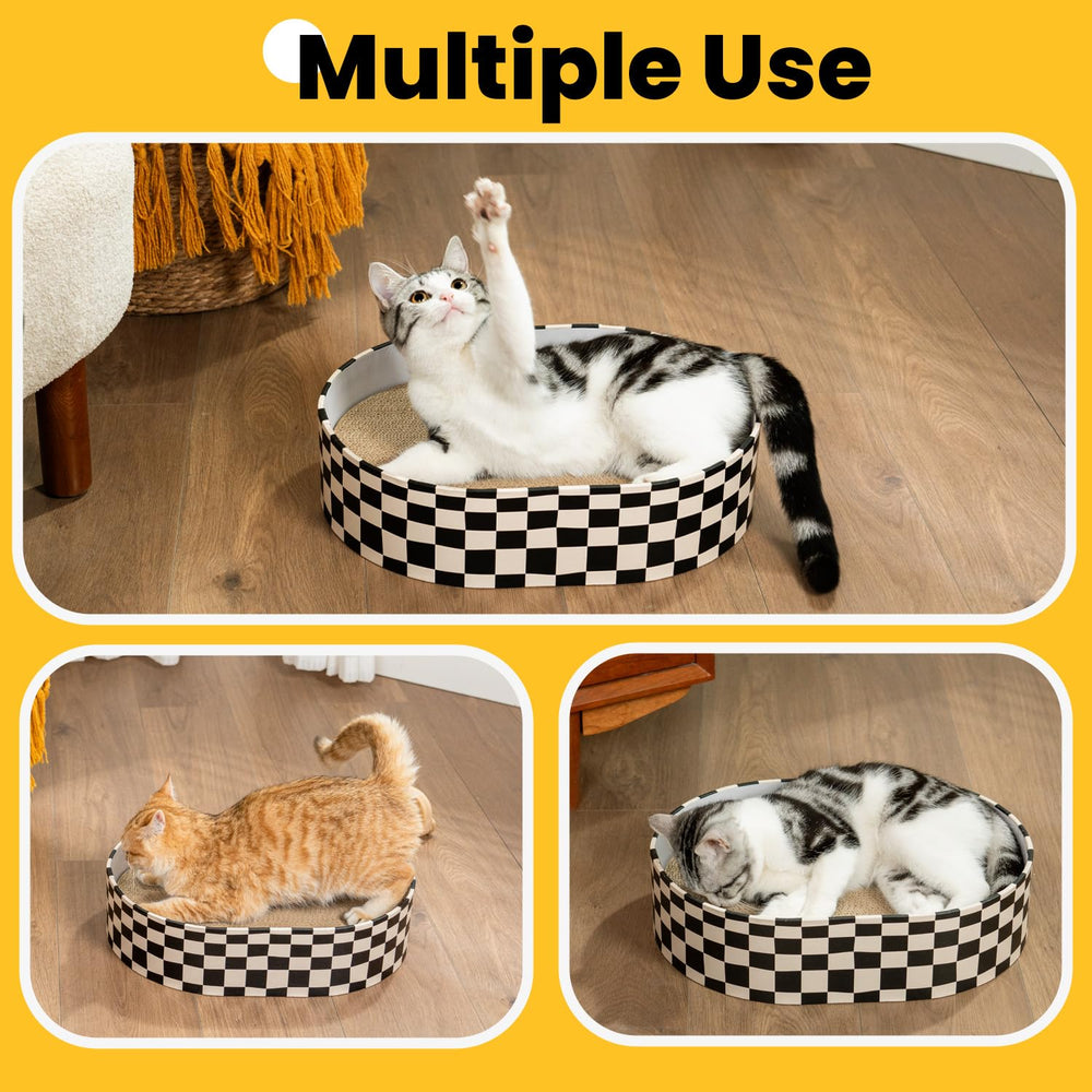 Conlun cat scratcher box top view emphasizing spacious entry and surface area.