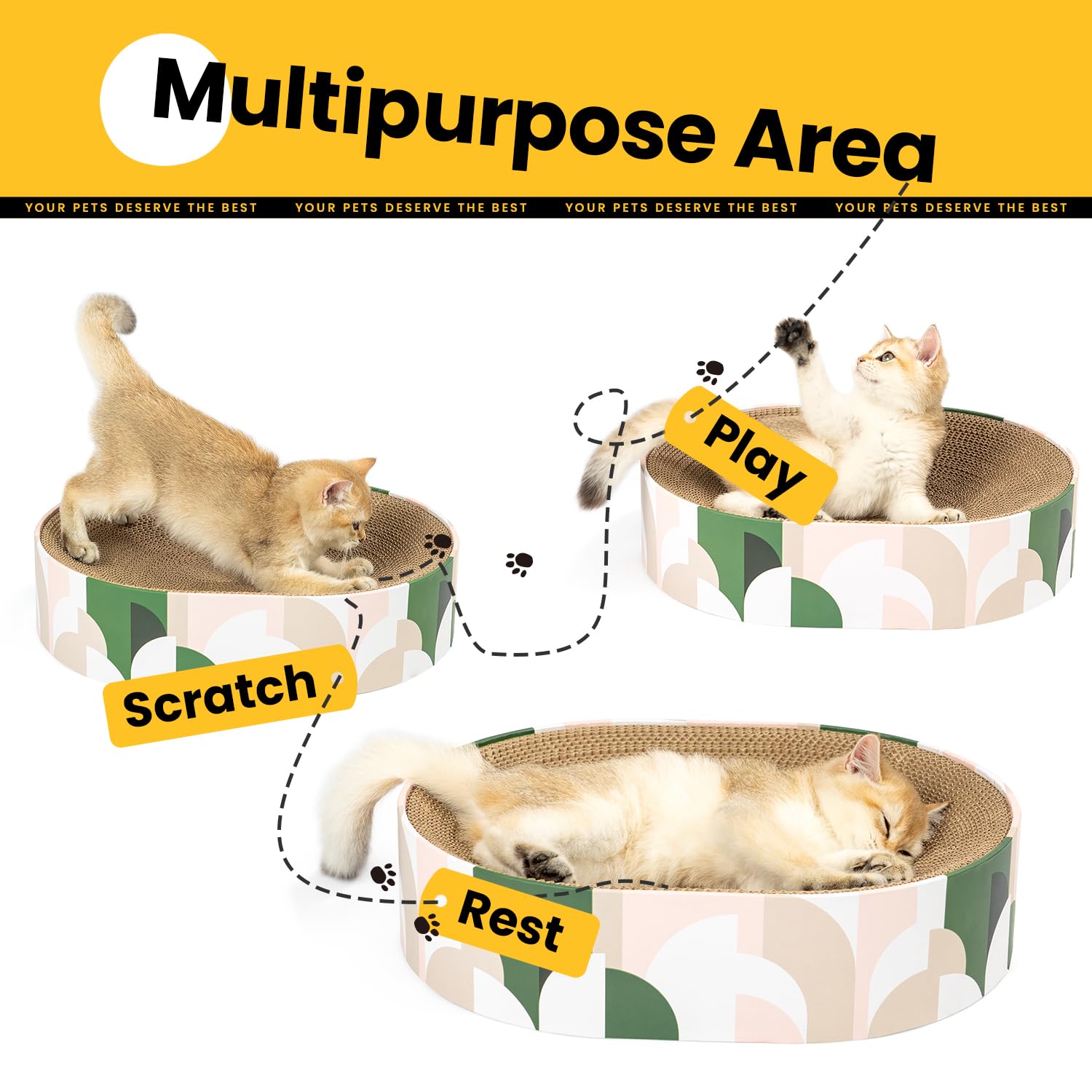 Conlun 2-in-1 lounge bed mode lets indoor cats rest between play sessions.