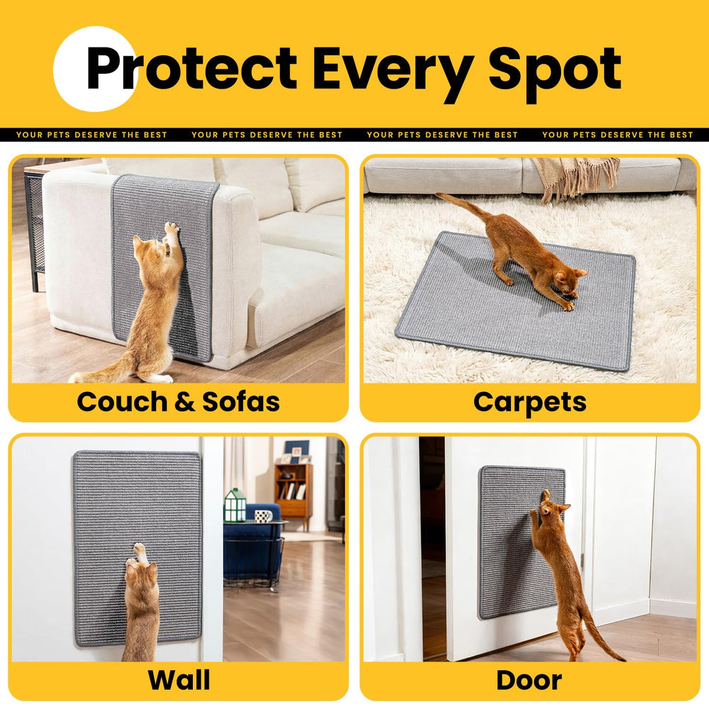 Conlun cat scratcher mat protects furniture by redirecting claws