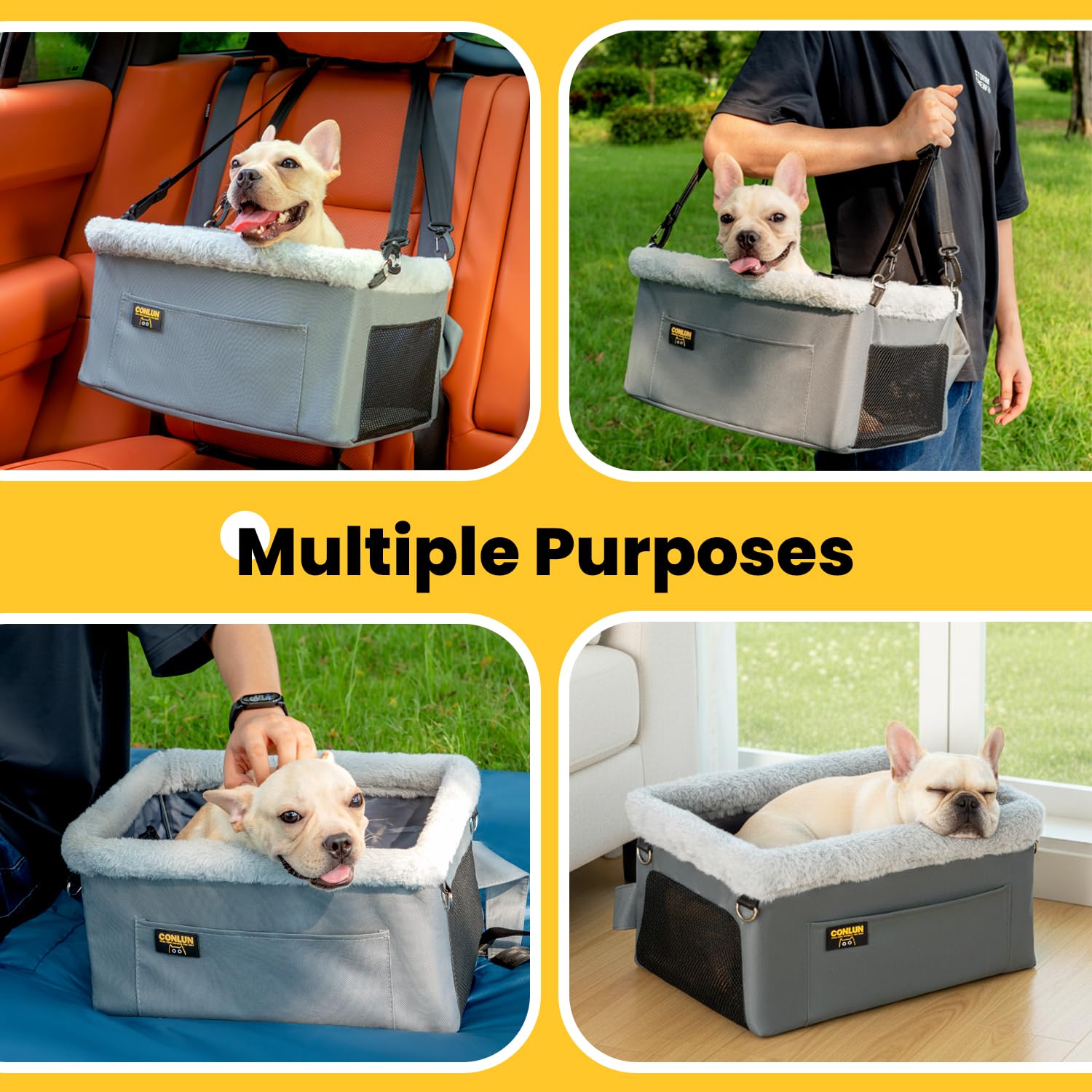 Mess-repellent Oxford fabric simplifies quick cleanups.