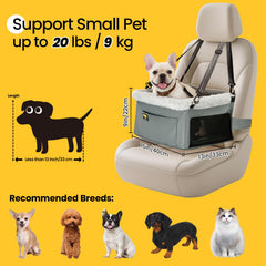 Conlun booster with safety belt and leash for secure travel.