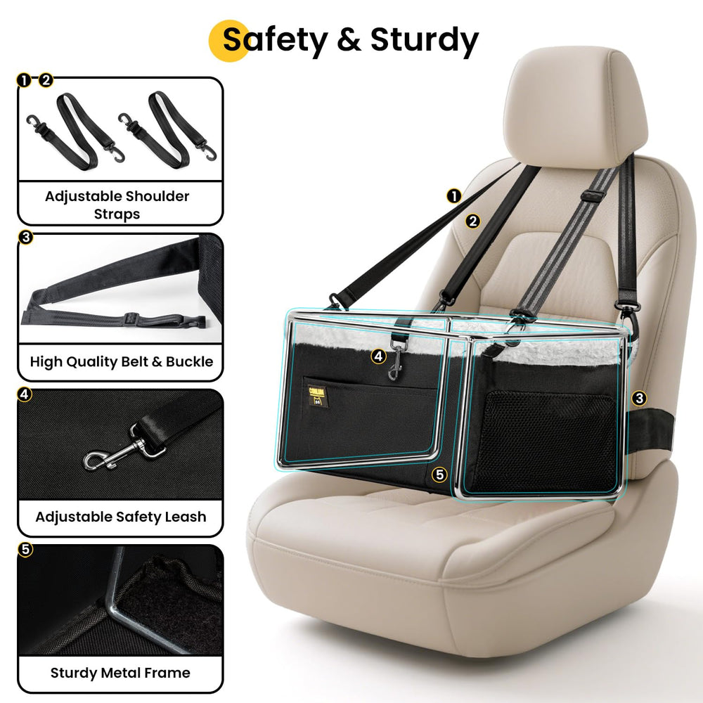 Conlun dog seat booster steel frame demonstrates durable internal support
