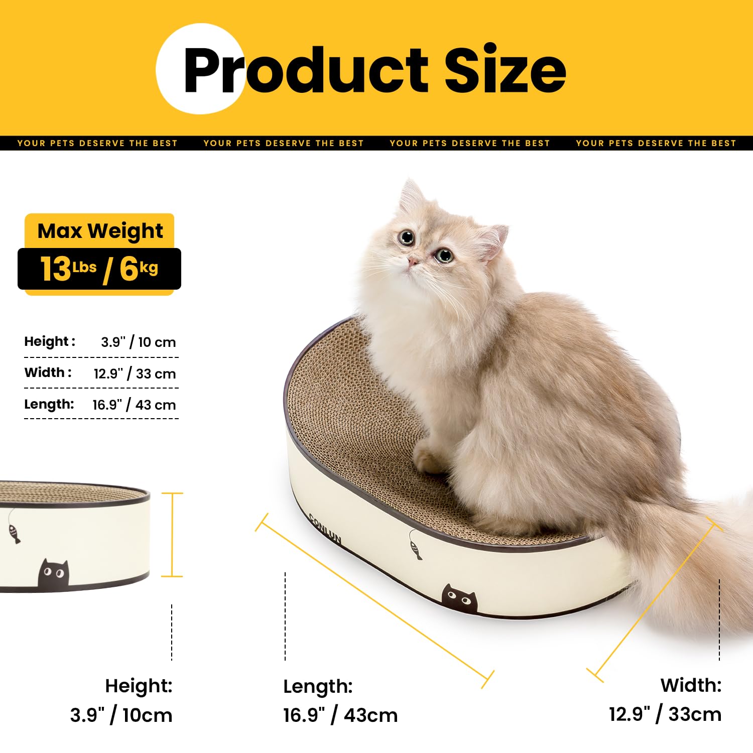 Conlun Eco-friendly Cardboard is pet-safe and planet-friendly.