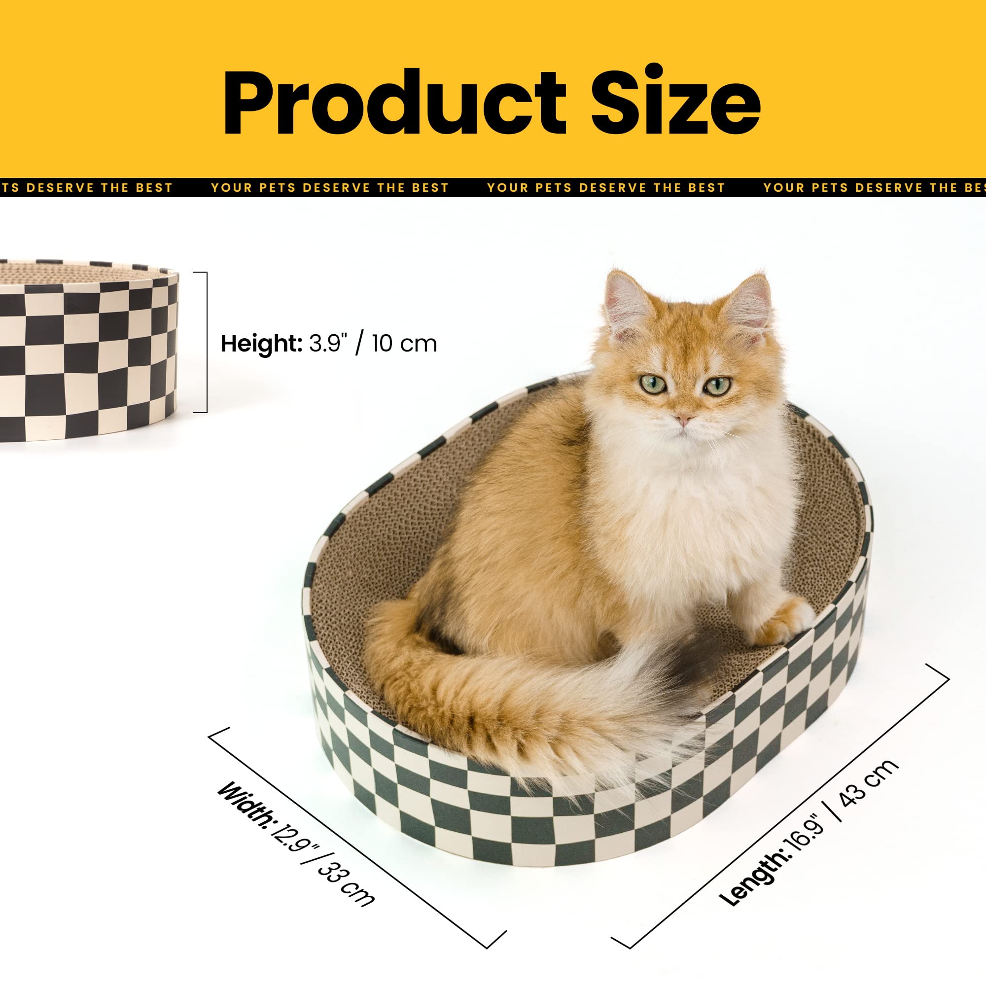 Conlun multi-pattern cat scratcher bed fits various decor styles