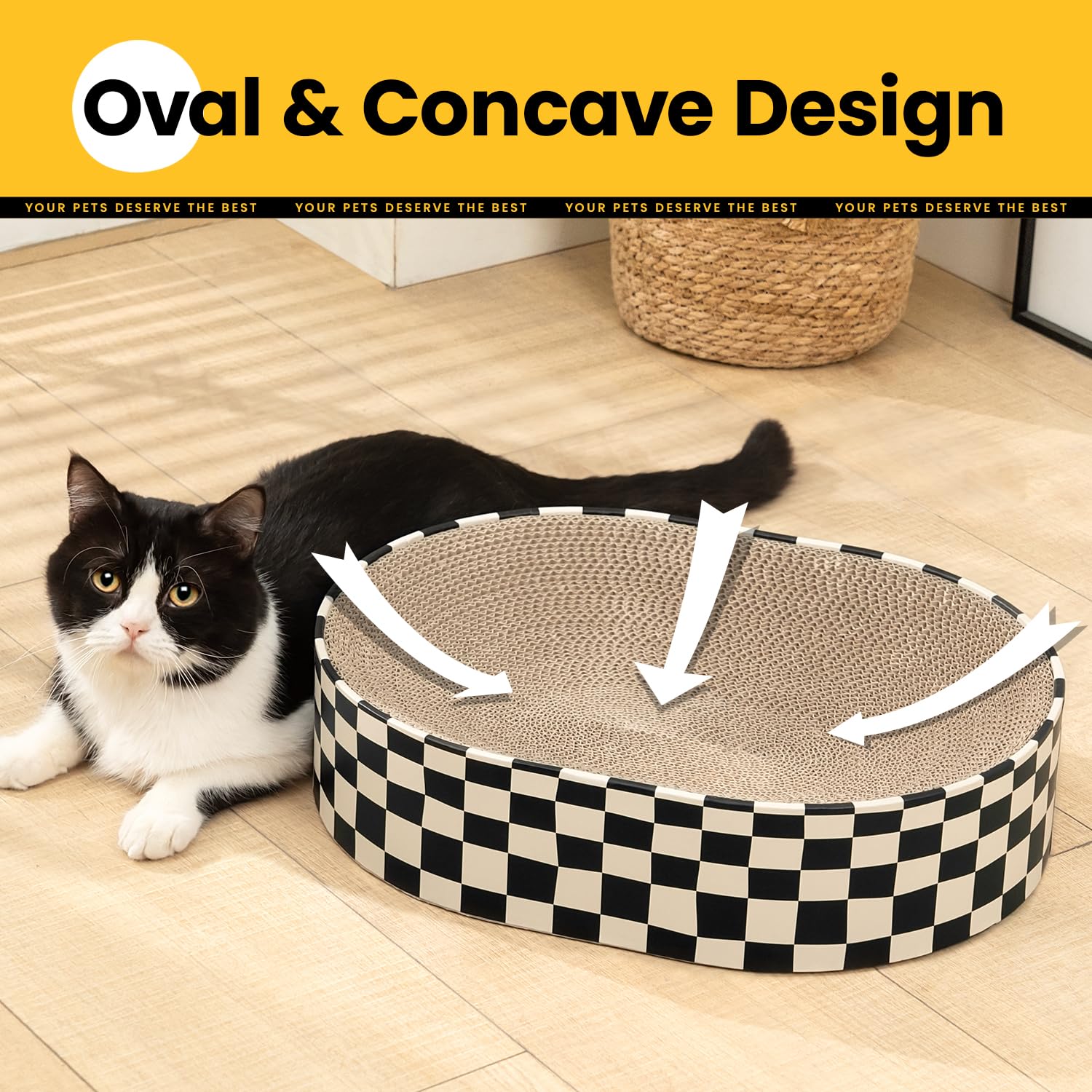 Conlun oval concave design supports lounging and scratching