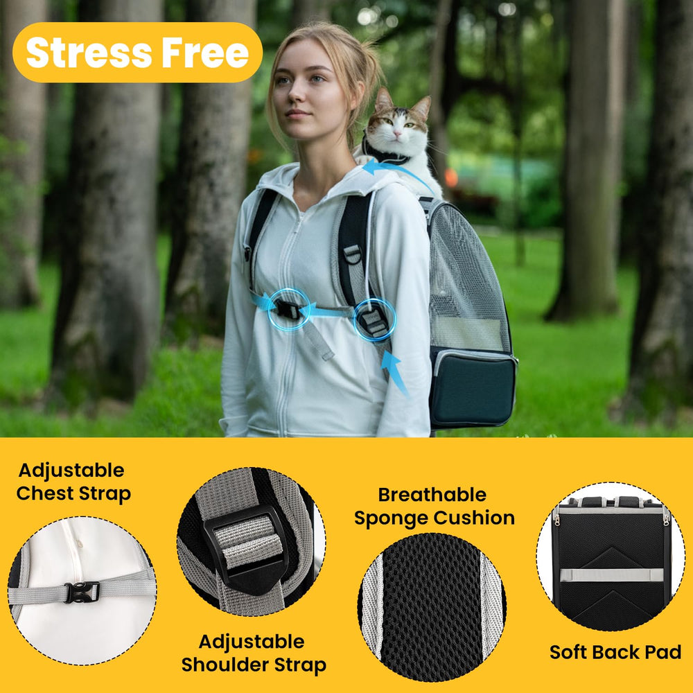 Conlun carrier includes removable cushion for comfortable, hygienic rides.