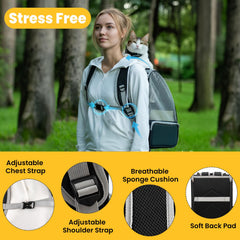 Conlun carrier includes removable cushion for comfortable, hygienic rides.