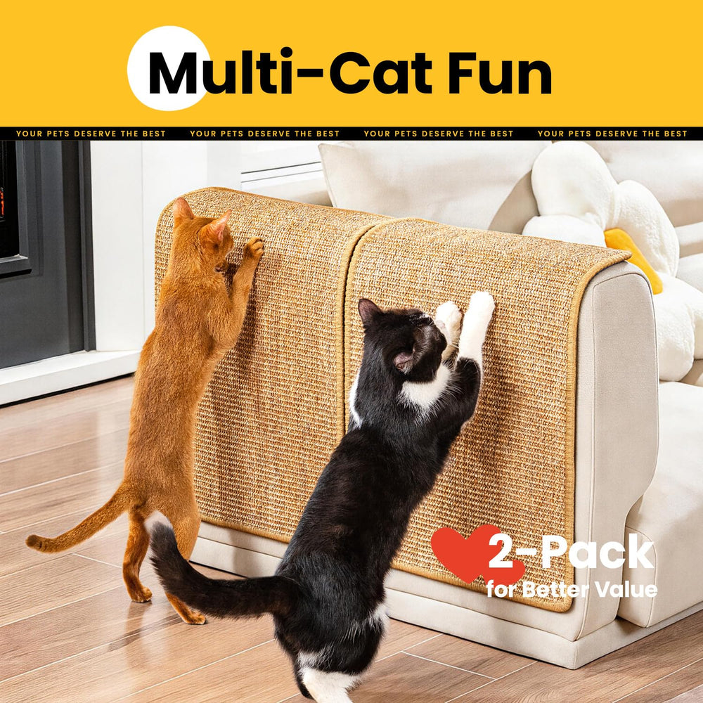 Conlun cat scratch pad floor use demonstrates versatile placement protecting furniture