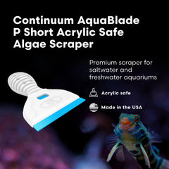 Continuum AquaBlade P cyan blade for gentle acrylic scrubbing.