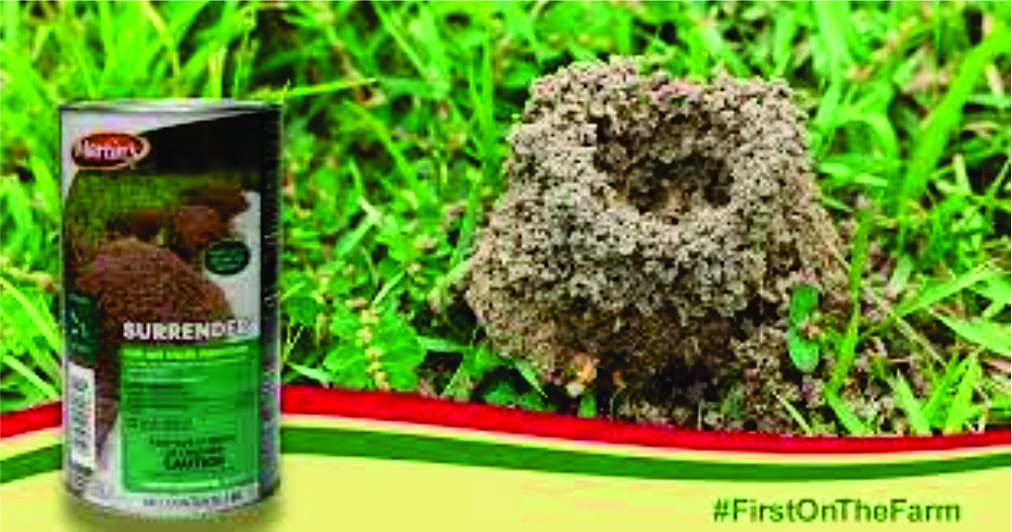 Control Solutions Surrender Fire Ant label and packaging with usage guidance.