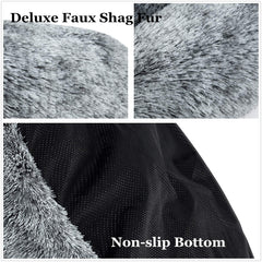 Coohom Oval Calming Donut Bed anti-slip bottom keeps bed in place