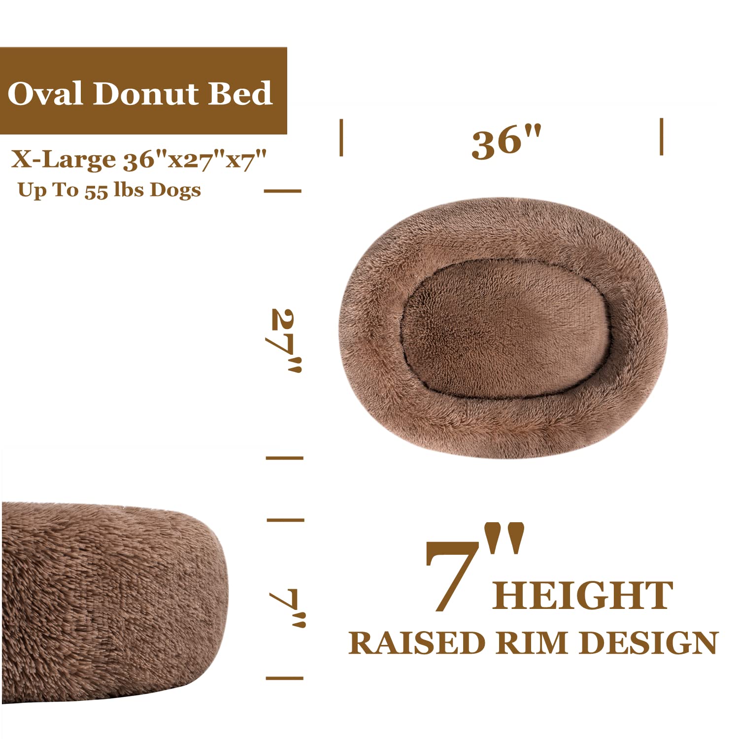 Coohom oval calming donut cuddler anti slip base detail ensures stable placement