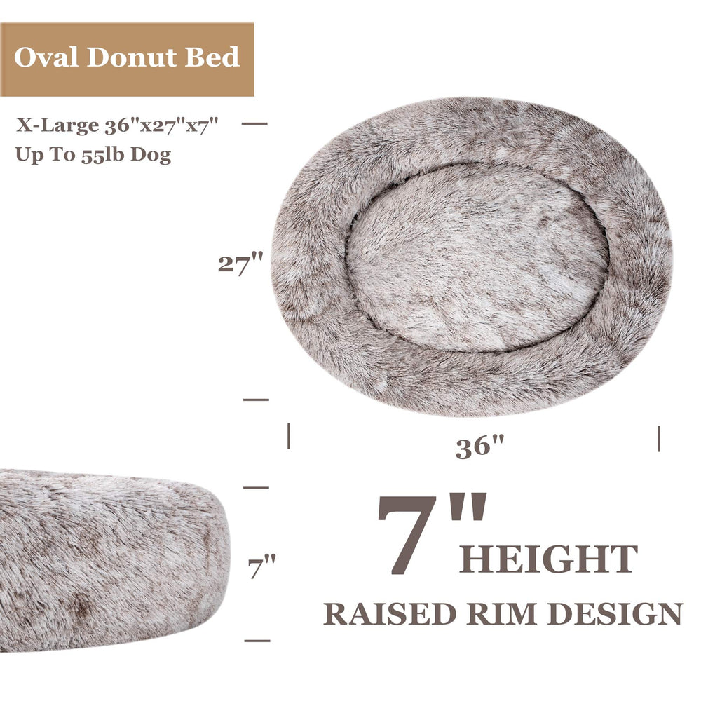 Coohom oval bed faux fur close-up highlights ultra-soft texture and warmth.