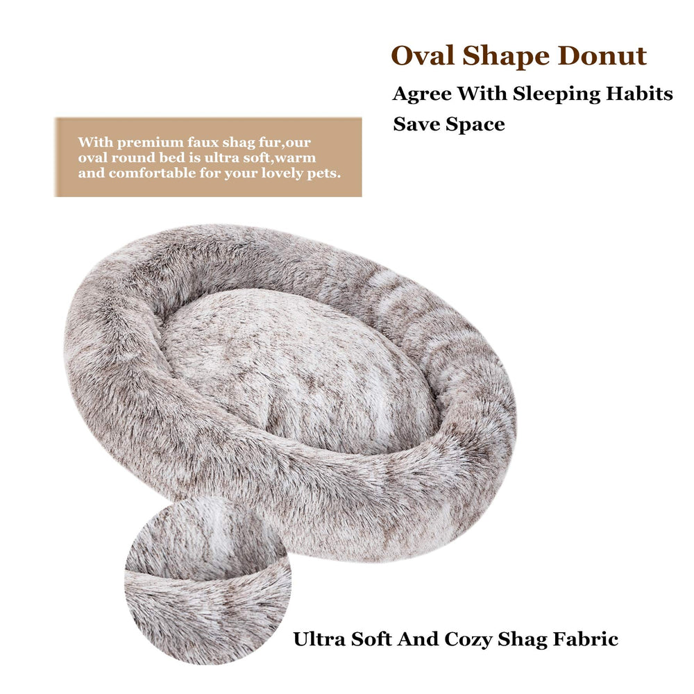 Coohom donut bed side view emphasizes the raised rim for neck support.