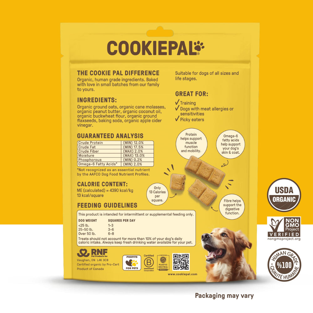 CookiePal organic-usda-ingredients-visual highlights premium organic ingredients for healthier dog treats.