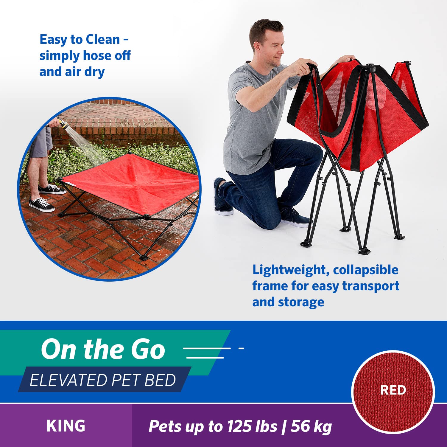 Coolaroo On-The-Go Bed with carry bag for easy travel and camping.