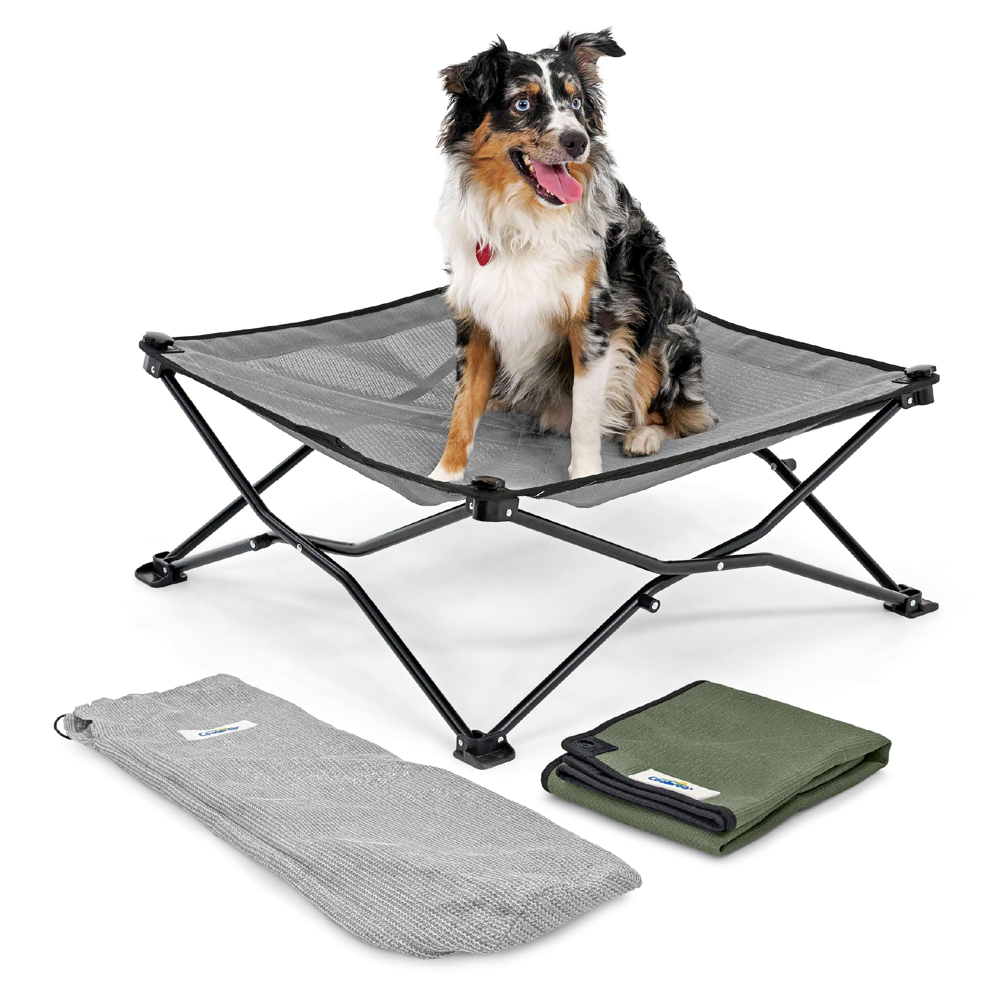 Coolaroo On-The-Go elevated bed with carry bag for portable outdoor rest