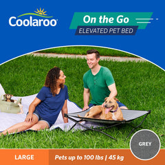Coolaroo On-The-Go elevated frame promotes airflow for cooling comfort.