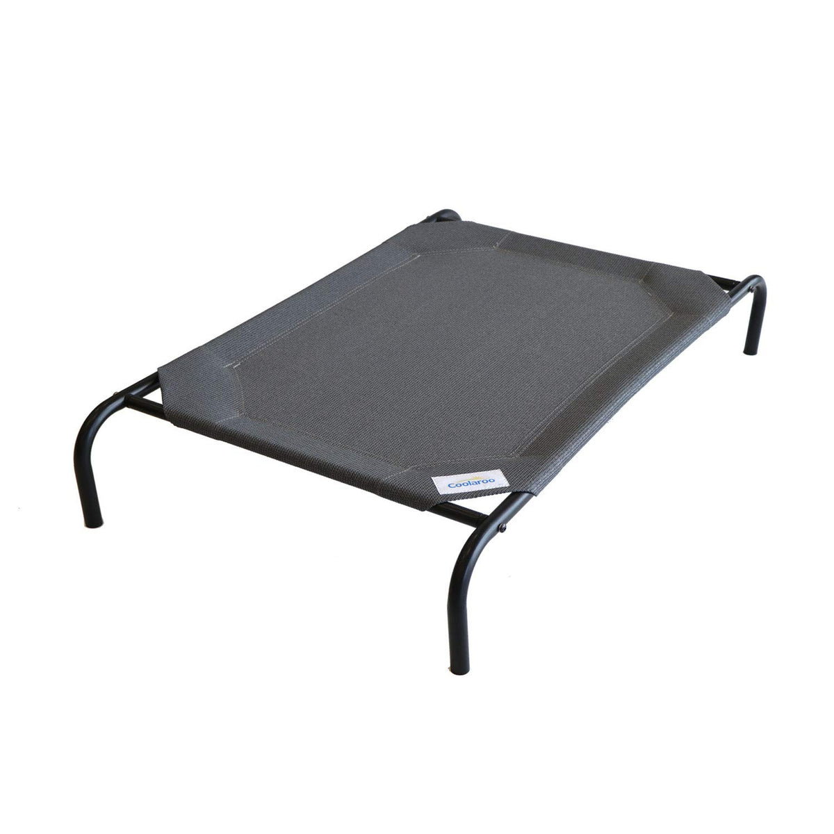 Coolaroo Original elevated dog bed with breathable fabric for cool outdoor comfort.