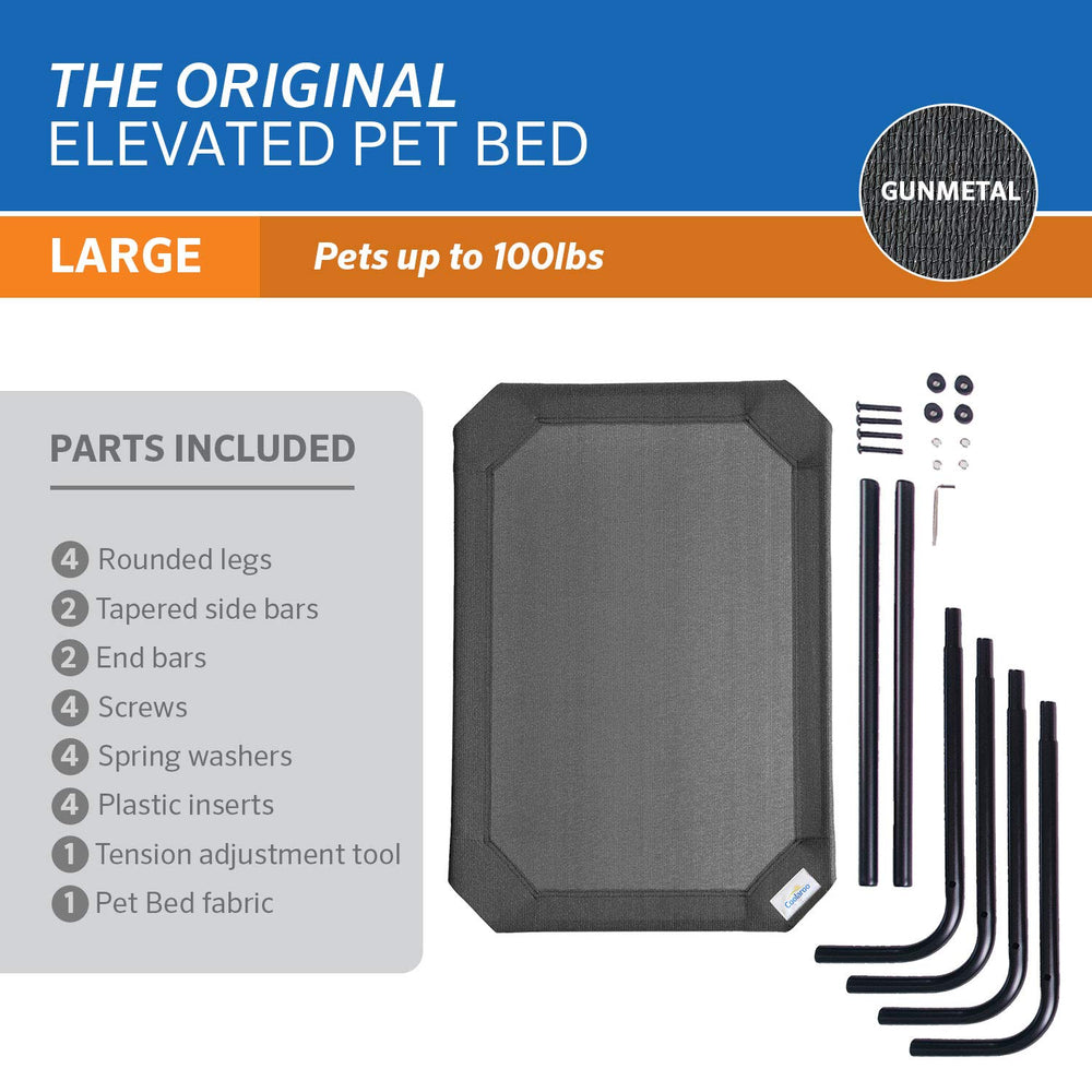 Coolaroo Original elevated dog bed hose-off cleaning for quick refresh.