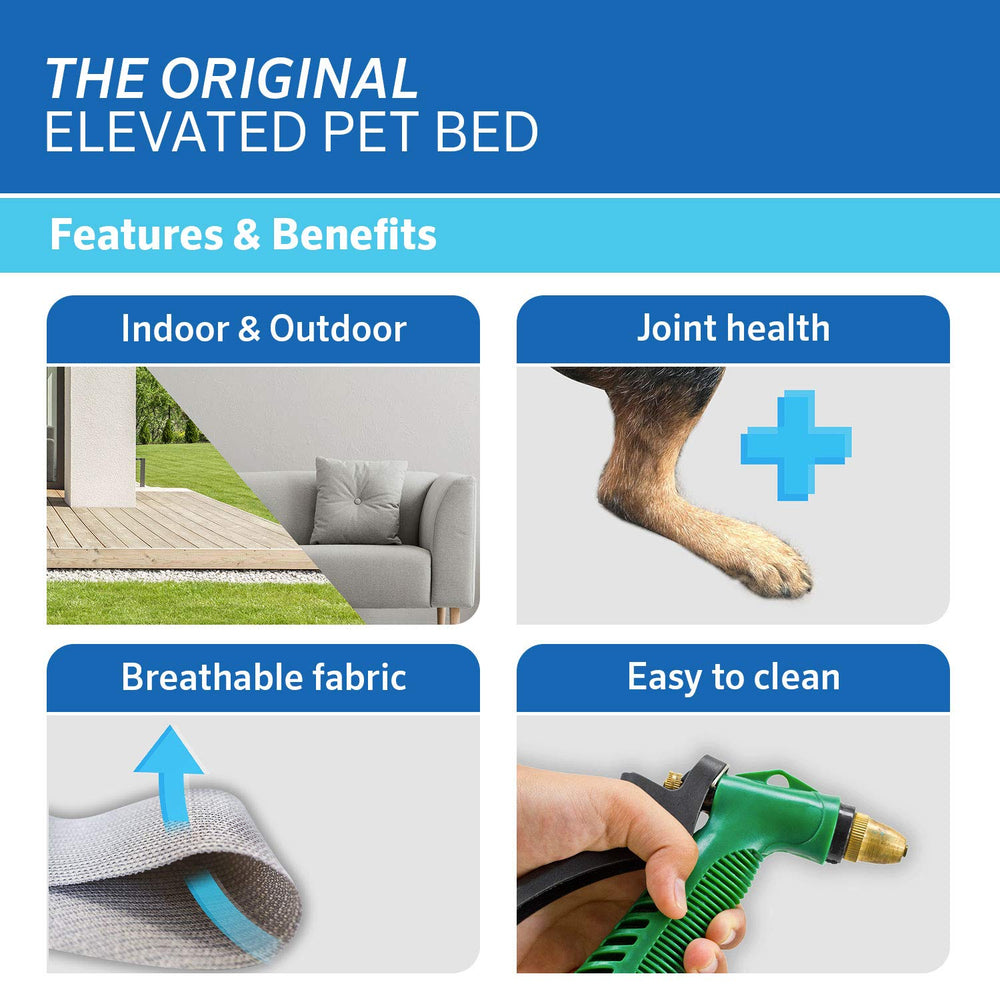 Coolaroo Original Bed used indoors and outdoors on patios and decks.