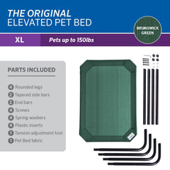 Coolaroo Original Elevated Dog Bed featuring moisture-resistant HDPE fabric for easy cleaning