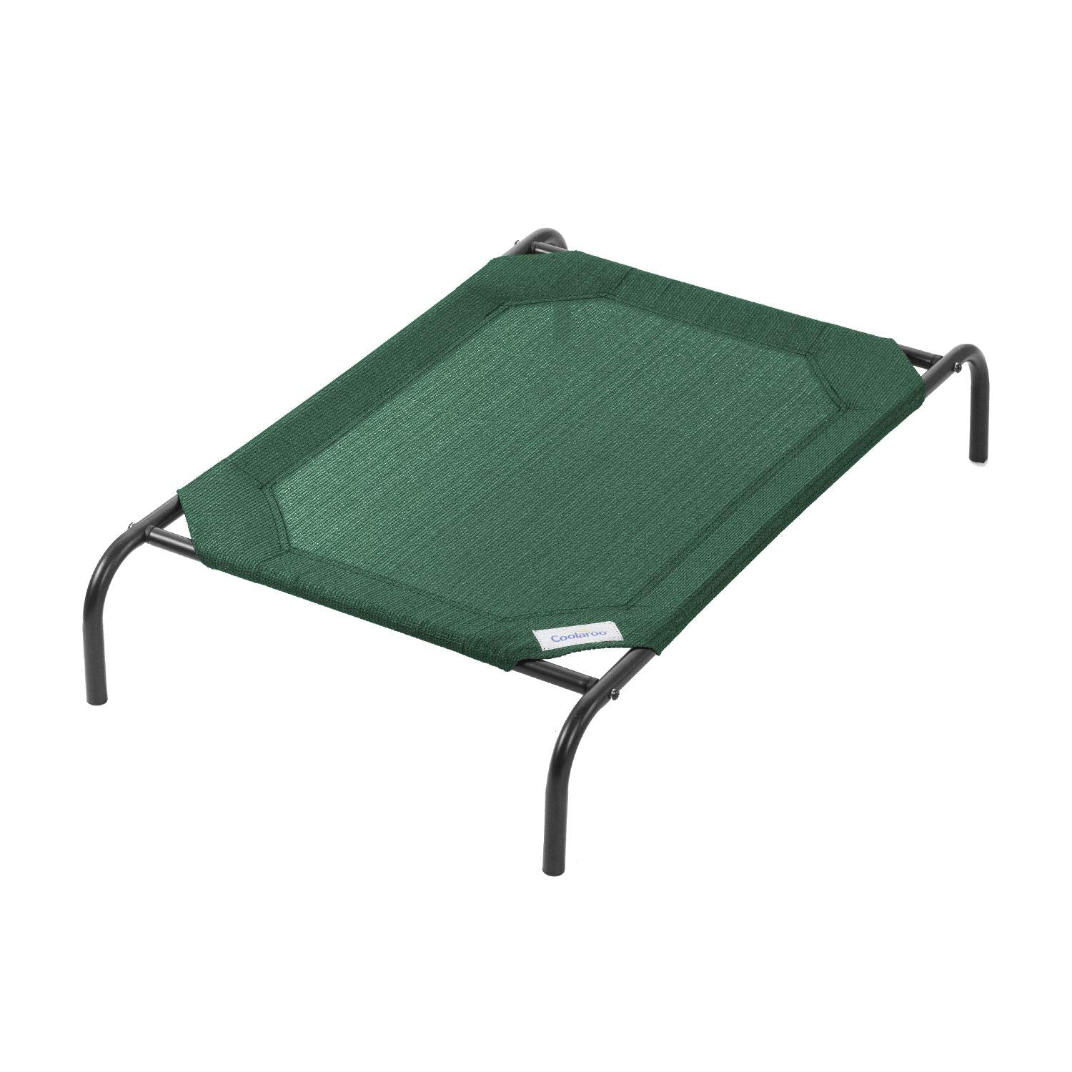 Coolaroo Original Elevated Pet Bed Brunswick Green, top view showing breathable design for cooling comfort.