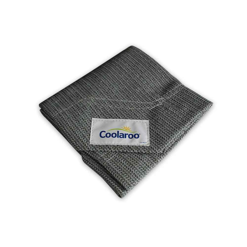 Coolaroo replacement cover close-up of gunmetal fabric and weave for durability.
