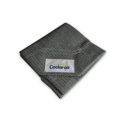 Coolaroo replacement cover close-up of gunmetal fabric and weave for durability.